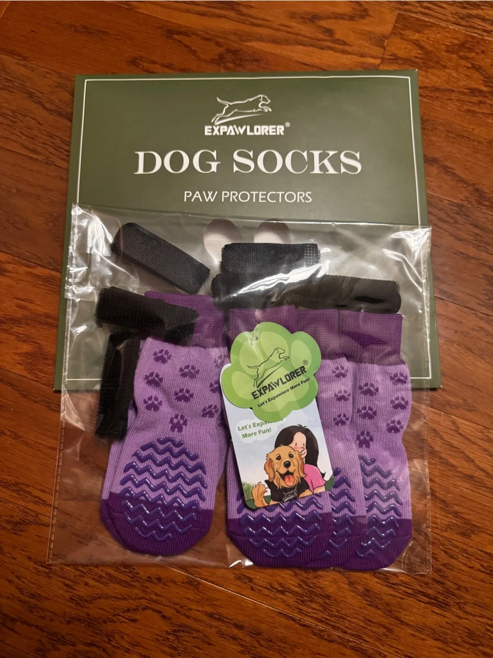 Expawlorer | NWT Dog Socks Paw Protectors 6 Socks/Hook & Loop Straps Size Medium
